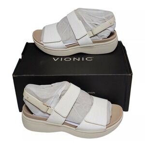 Vionic Fay Women's Comfort Platform Sandal With Arch Support Birch Size 10 Wide